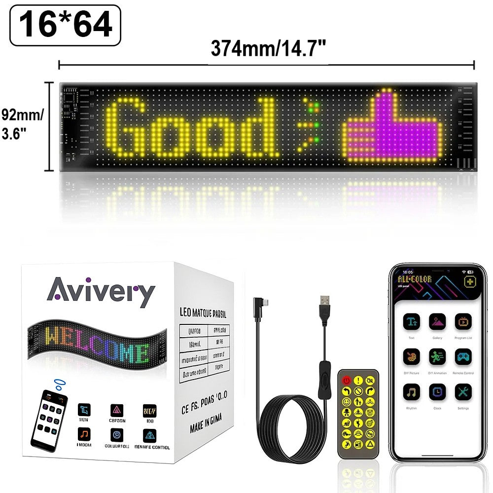 Avivery™ Devil Eyes LED Display – Animated RGB Car Panel