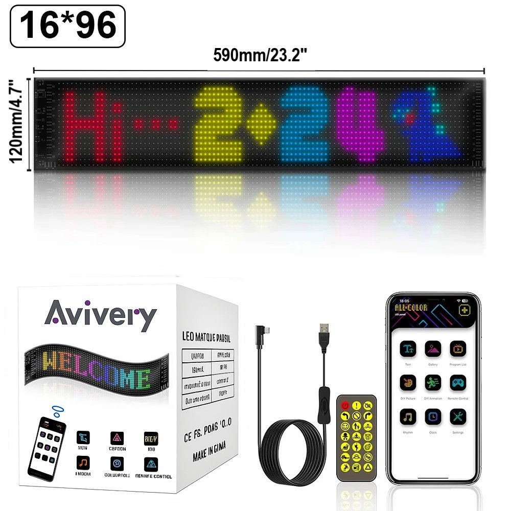 Avivery™ Devil Eyes LED Display – Animated RGB Car Panel