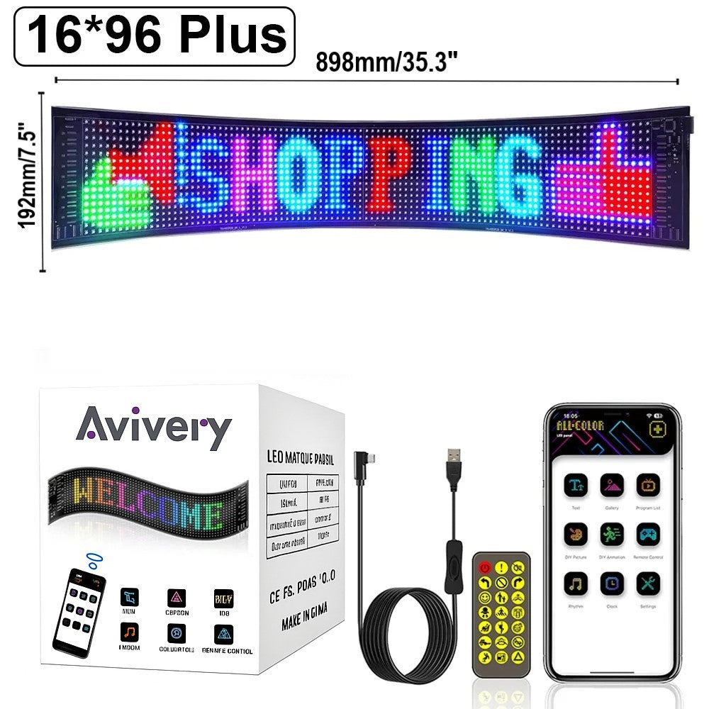 Avivery™ Devil Eyes LED Display – Animated RGB Car Panel